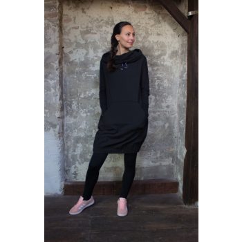 Padme ruha - gumírozott aljú kapucnis pulcsiruha