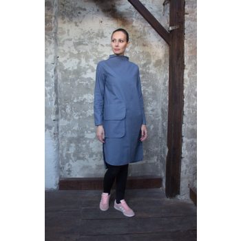   Triniti dress - aszimmetrikus aljú, óriás zsebes szűk ruha